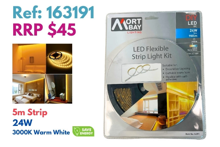 Mort Bay DIY LED Flexible Strip Light Kit 1PC - 3000K Warm White