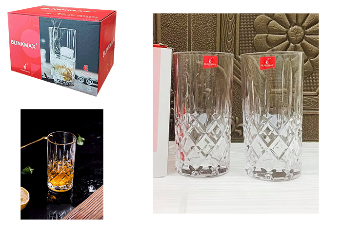 Blinkmax Glass Tumbler Set