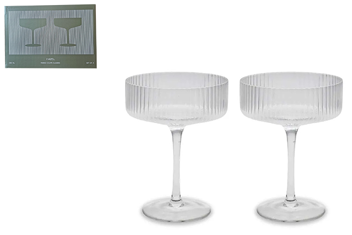 Hazel Ribbed Coupe Glass