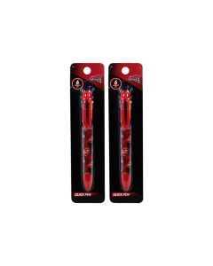 Cars Stationery 6 Colour Click Pen - Red