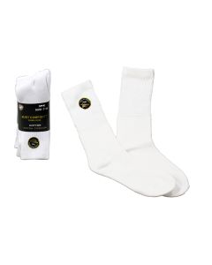 D - Men's Work Socks - White - 3 Pairs