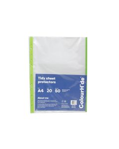 ColourHide A4 Sheet Protectors Coloured Edge - Green