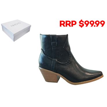 Khoko Women's Kasey Point Toe Cowboy Boots - Black