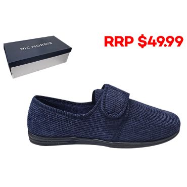 Nic Morris Men's Corduroy Slippers - Navy