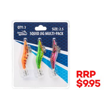Jarvis Walker Squid Jig Multi-Pack (Size 2.5)