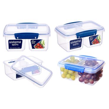 Sistema Medium Split Food Container - Dark Blue