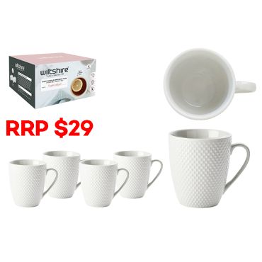 Wiltshire White Stipple Embossed Mug