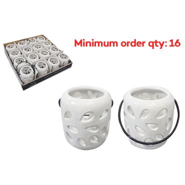 Poppy Tea Light Lanterns - White