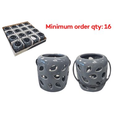 Poppy Tea Light Lanterns - Grey