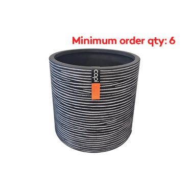 Capi Cylinder Rib Planter - Black