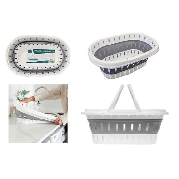 Seymour's Collapse-A-Handy Basket with handles - Grey