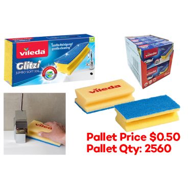 Vileda Glitzi Jumbo Soft XXL Foam Scourer (Pallet Price $0.50)