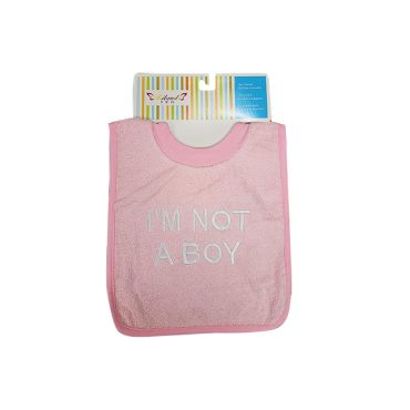 Baby Bibs - I'm Not A Boy (Pink)