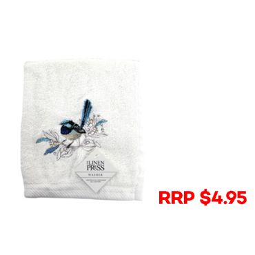 Blue Wren Face Washer