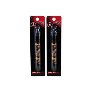 Cars Stationery 6 Colour Click Pen - Black