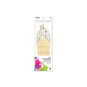 D - BAZIC Flat Natural Bristle Paint Brush Pack